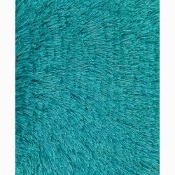 Handwoven Ocean Blue Mandara Shag Rug (7'9 x 10'6) Mandara 7x9   10x14 Rugs