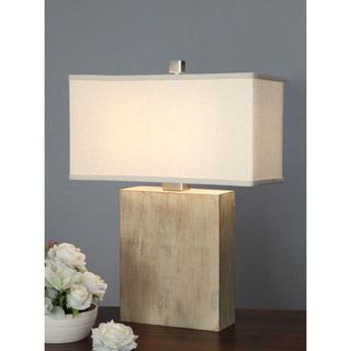 Latte Block Table Lamp with Cream Shade Table Lamps