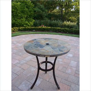 Oakland Living Stone Art Bistro Table in Black and Coffee   77103 CF