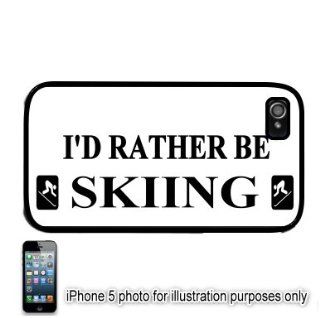 I'd Rather Be Skiing Apple iPhone 5 Hard Back Case Cover Skin Black Cell Phones & Accessories