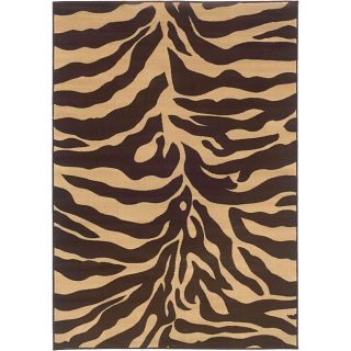Chocolate/ Beige Zebra Rug (7'10 x 10'10) 7x9   10x14 Rugs