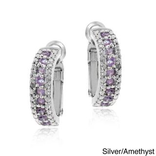 Glitzy Rocks Color plated Gemstone and Diamond Accent Earrings Glitzy Rocks Gemstone Earrings