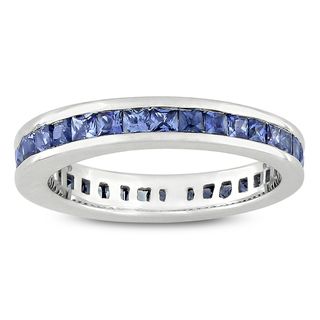 Miadora 14k White Gold Sapphire Eternity Ring Miadora Gemstone Rings