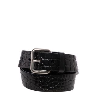 Prada Black Croc Embossed Leather Belt Prada Designer Belts