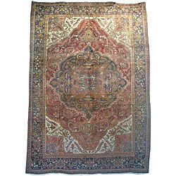 Persian Heriz Hand knotted Rust Wool Rug (7'4 x 10'9) 7x9   10x14 Rugs