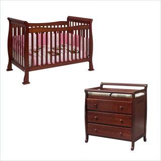 DaVinci Reagan 4 in 1 Convertible Crib Nursery Set w/ Toddler Rail in Cherry   M2801C M4755C pkg
