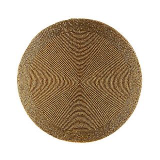 Gold beaded round placemat