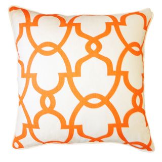 Dean Cream Orange Geometric 20x20 inch Pillow Accent Pieces