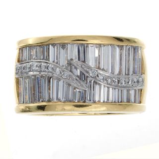 14k Gold/ Platinum 1 7/8ct TDW Baguette Diamond Anniversary Ring (I J, I1 I2) One of a Kind Rings