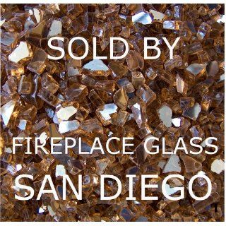 Fireglass Fireplace Fire Pit Glass, ~1/4" Copper Reflective, 10 LBS  Fire Glas  Patio, Lawn & Garden