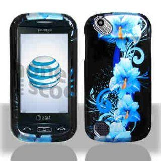 Blue Hawaiian Flower Pantech P9050 Laser Snap on Cell Phone Case + Microfiber Bag Cell Phones & Accessories