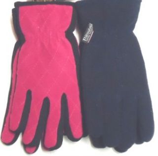 Set of Two Pairs One Size Mongolian Fleece Microfiber Lined Very Warm Gloves for Women and Teens