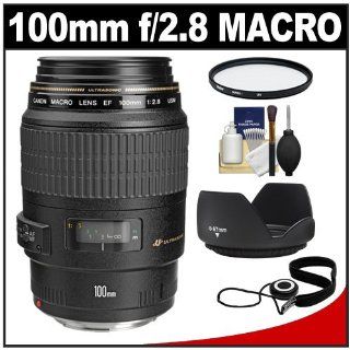 Canon EF 100mm f/2.8 Macro USM Lens with Filter + Lens Hood + Accessory Kit for EOS 60D, 6D, 7D, 5D Mark II III, Rebel T3, T3i, T4i Digital SLR Cameras  Camera Lenses  Camera & Photo