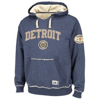 Detroit Tigers Cooperstown Home Stretch Hooded Sweatshirt   Navy   Medium  Sports Related Merchandise  Sports & Outdoors