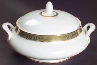 Royal Doulton Belvedere Round Covered Vegetable, Fine China Dinnerware   Gold De