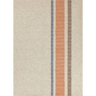 Transitional Stripe pattern Beige/brown Indoor/outdoor Rug (2 X 3)