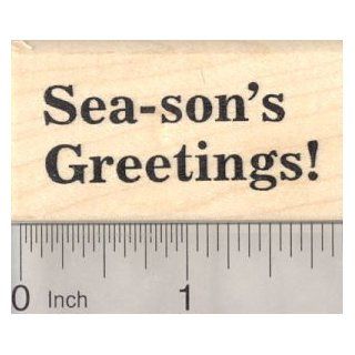 Season's Greetings (Sea) Rubber Stamp, Christmas under the Sea Saying