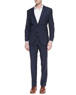 Mens James Pinstriped Two Piece Suit, Navy   Boss Hugo Boss   Navy (4243R)