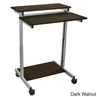 Luxor Mobile Stand up Computer Workstation With Silver Gray Frame