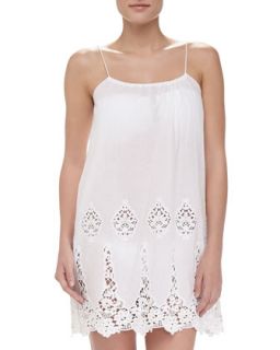 Womens Anna Embroidered Voile Coverup   Miguelina   Pure white (MEDIUM)