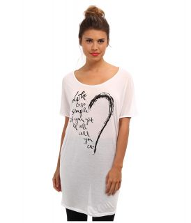 Brigitte Bailey Modal Love Tunic Womens Short Sleeve Pullover (White)