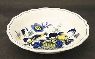 Spode Blue Bird Fine Stone Coupe Cereal Bowl, Fine China Dinnerware   Blue & Yel