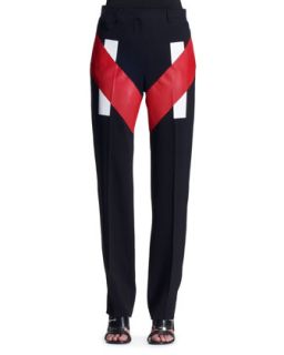 Womens V Panel Colorblock Trousers   Givenchy   Black/Red (42/8)