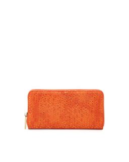 Textured Shimmer Zip Wallet, Orange   Deux Lux