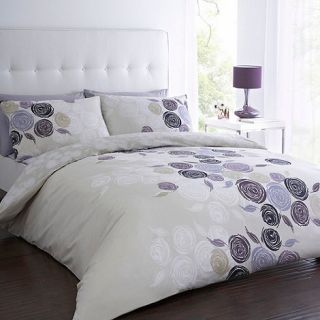 Betty Jackson.Black Designer purple may floral printed bed linen