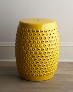 Yellow Pierced Ceramic Stool