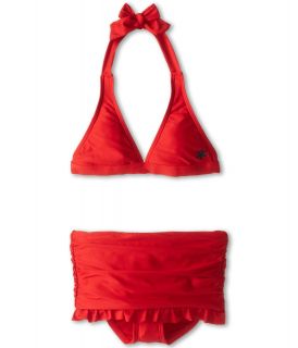 Splendid Littles Flower Market Halter Skirted Bottom Girls Swimwear Sets (Red)