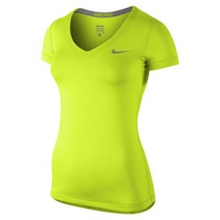 Nike Pro Core Fitted Short Sleeve Womens Shirt   Volt