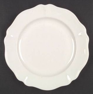 Red Cliff Heirloom Dinner Plate, Fine China Dinnerware   All White,Scalloped