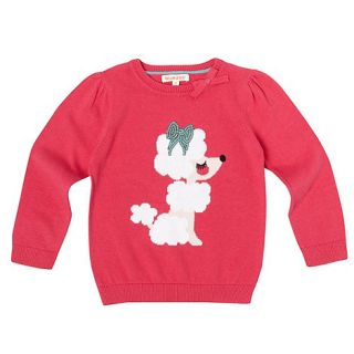 bluezoo Girls pink poodle motif jumper