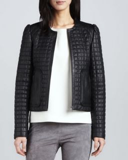 Womens Yetta Quilted Leather Jacket   Joie   Caviar (LARGE)