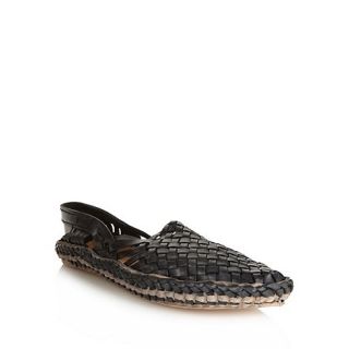 Red Herring Black woven leather slip on shoes