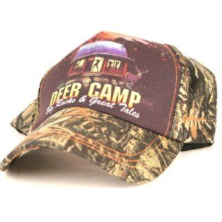 Camouflage Hunting Baseball Cap, Says Deer Camp Big Racks and Great Tales, Redneck, Ladies Man at Bar Hat, Adjustable to Fit Most Men Head Sizes, Hunting Headwear, Sun Protection 