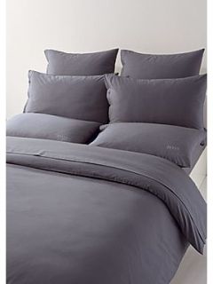 Hugo Boss Plain bed linen with logo in dark grey