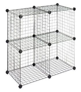 Whitmor 6070 1723 4 Storage Cubes, Black   Closet Shelves