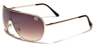 DG Eyewear New 2013 Unisex Classic Metal Frame Shield Aviator Style Sunglasses d4714   Gafas De Sol   Several Colors Available (Black   Green Stripe) Clothing