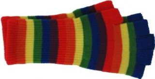 Fingerless knit Gloves   Comes in several colors (Rainbow Stripes) Clothing