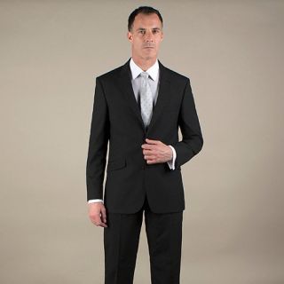 Karl Jackson Black plain weave tailored fit 2 button jacket