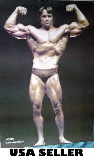 Arnold Schwarzenegger Bodybuilding Poster Front View 23.5 x 34 As He Looked in 1970s (sent FROM USA in PVC pipe)  Prints  