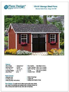 Backyard Shed Plans 10' x 16' Reverse Gable Roof Style Design # D1016G, Material List and Step By Step Included   Woodworking Project Plans  