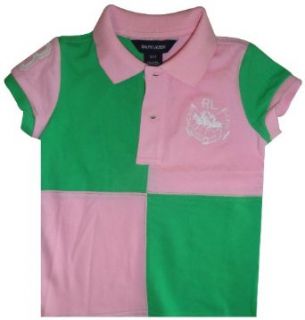 Girls Ralph Lauren Polo Shirt Pink & Tiller Green Available in Several Sizes (4T) Kid Ralph Lauren Clothing