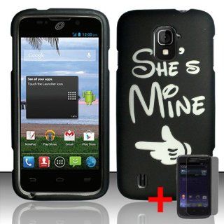 ZTE SAVVY Z750C BLACK WHITE SHES MINE COVER SNAP ON HARD CASE + FREE SCREEN PROTECTOR from [ACCESSORY ARENA] Cell Phones & Accessories