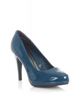 Wide Fit Teal Patent Court Shoes