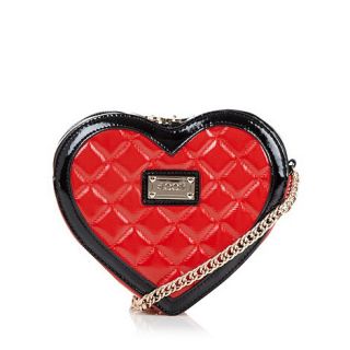 Floozie by Frost French Red small quilted heart cross body bag