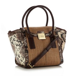 Fiorelli Brown faux snake trimmed grab bag