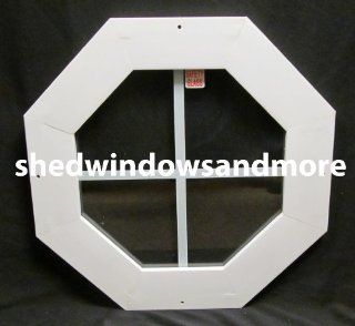 Octagon Window 18" PVC White Shed Playhouse Storage Shed Chicken Coop   Garage Doors  